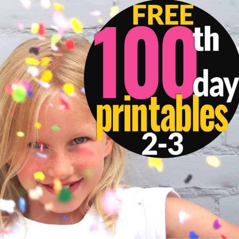 Need some ideas for the 100th day of school? Add these free printables to your 100 days of school ideas folder! Includes 4 free print and go activities you can use for art, math, centers, brain breaks, and fast finishers on the 100th day of school. Perfect for 2nd and 3rd grade elementary students. Fun for kids and easy for teachers. It's everything but the shirt! #100daysofschool #100thdayofschool #100day #education #freebie #tpt #teacherspayteachers #secondgrade #thirdgrade