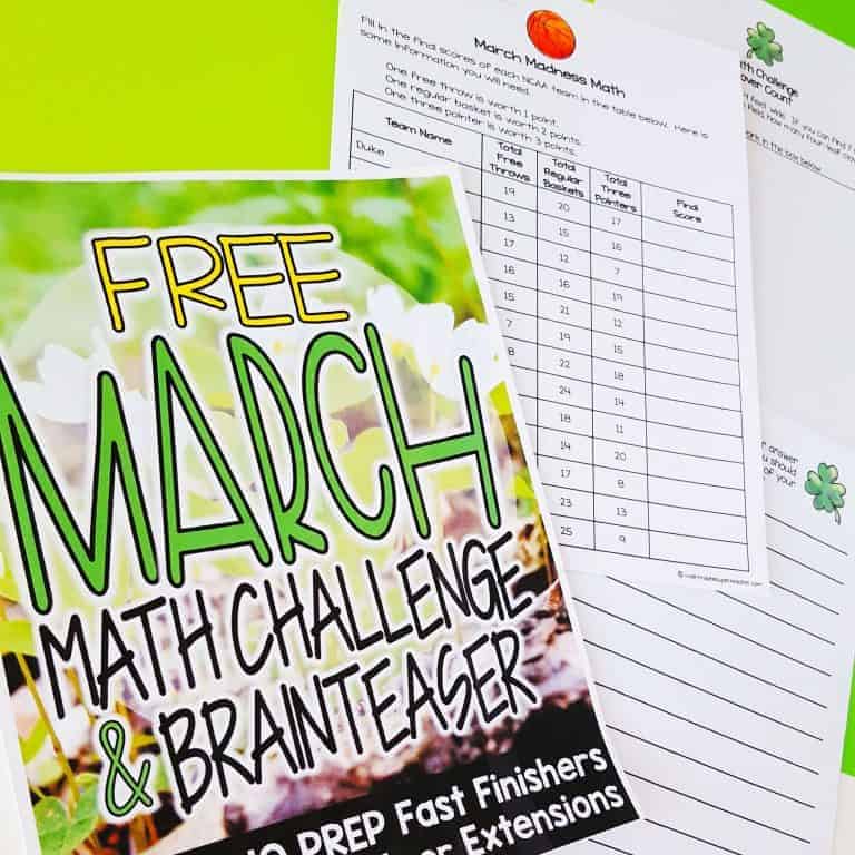 Engage and Challenge with FREE March Math Activities