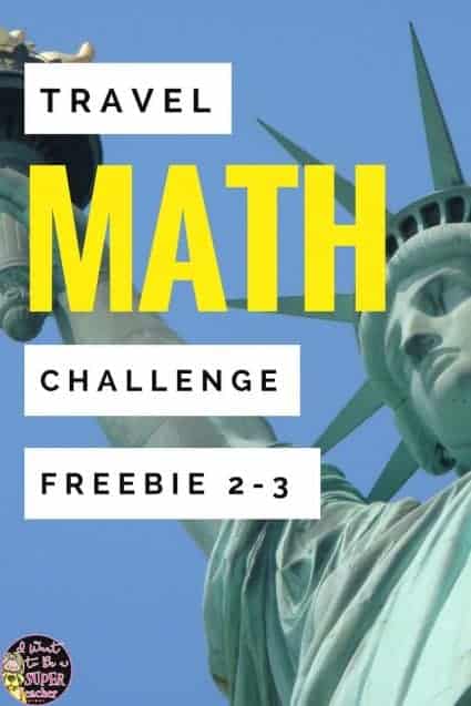 A FREE travel themed math activity for 2nd and 3rd grade kids! Teachers can use this free math printable for math centers, morning work, a fast finisher, enrichment, homework, or a number talk. Perfect for a travel themed classroom, the end of the year, or to integrate math and social studies! Includes a Statue of Liberty math challenge, lined page for students to write about their mathematical thinking + answer key. Click for the free download. #free #math #secondgrade #thirdgrade #education