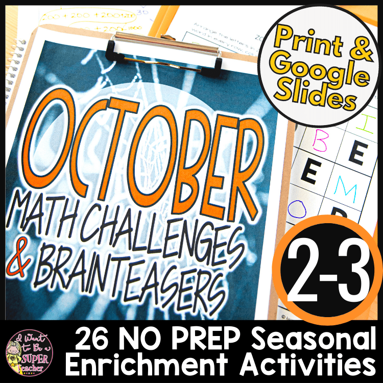 Halloween Math Challenges & Brainteasers