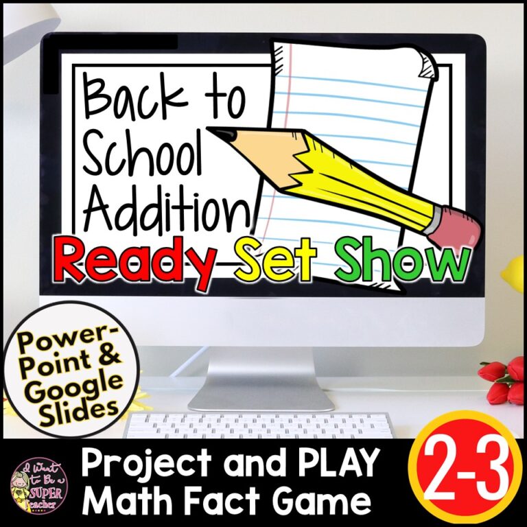 Ready, Set, Show! Back to School Math Game Addition Facts
