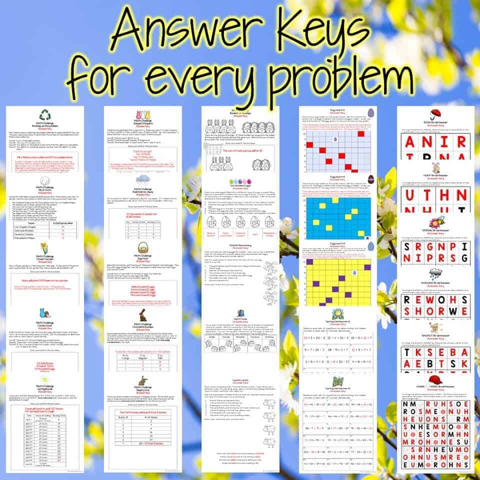 Easter Math Challenges Brainteasers 2nd 3rd Grade Math Activities