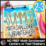 Summer Math Challenges &amp; Brainteasers - I Want to be a Super Teacher