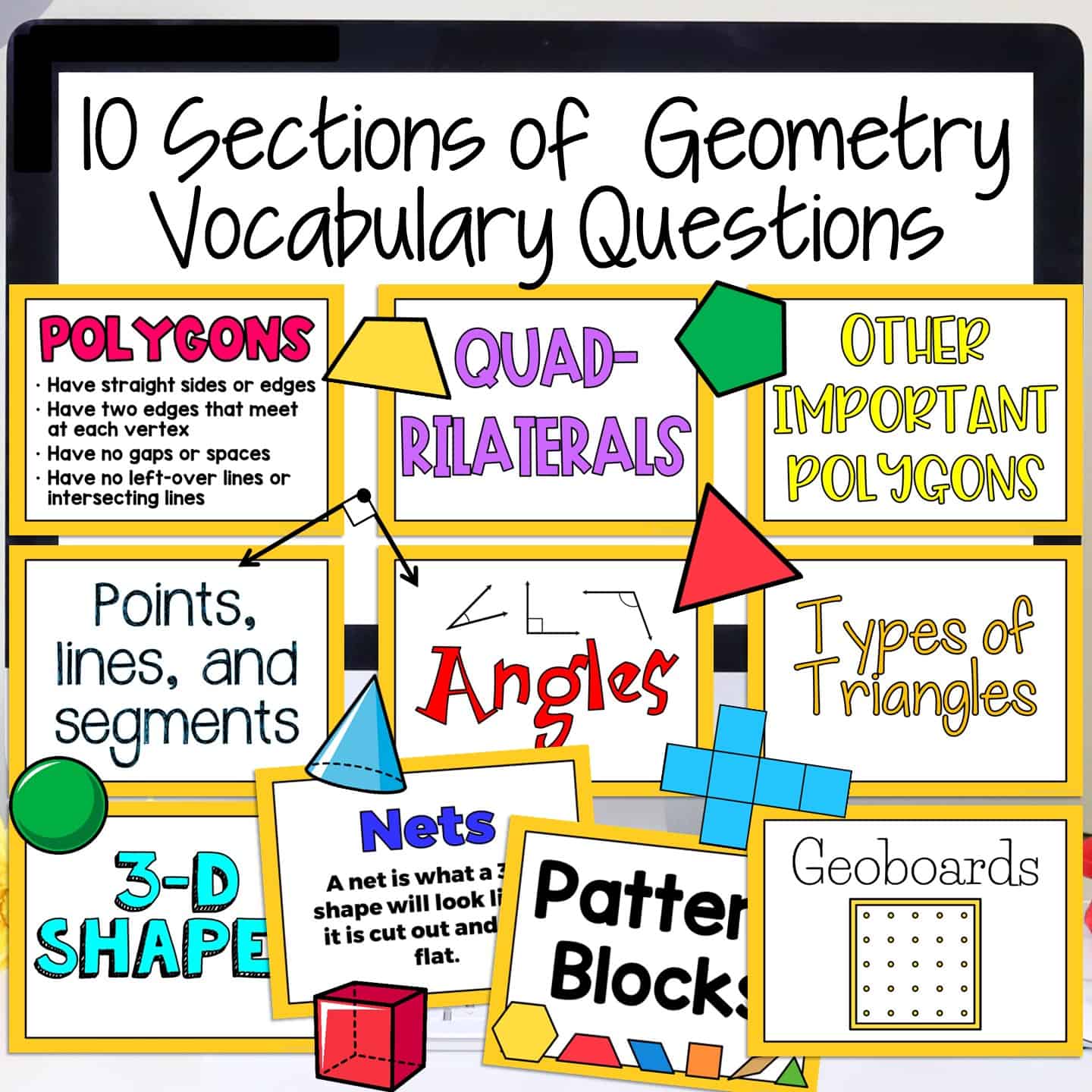 Geometry Vocabulary Activity 10 Sections