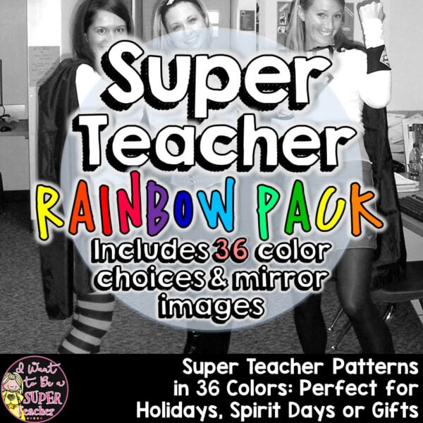Super Teacher Costume Patterns Rainbow Pack | Easy Teacher Halloween Costume