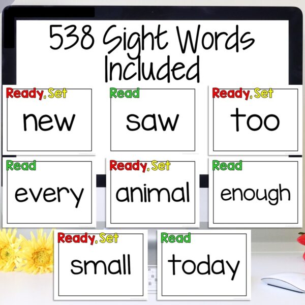 Overview of the 534 Fry and Dolch sight words in a no-prep digital game